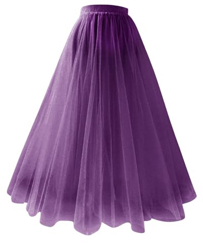 Women's Tutu Skirt Elegant Midi Pleated Skirt High Waist Irregular Layered Mesh Petticoat Casual Elasticated A Line Skirts Long Vintage Net Tiered Tutu 80s Halloween Carnival Prom Party Skirts