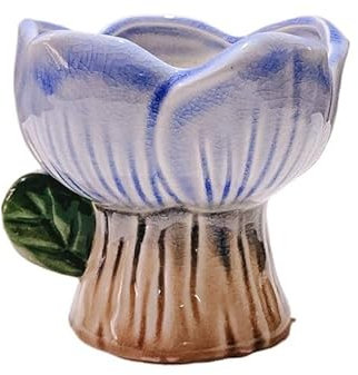 YOPI Vaso for fiori in ceramica con fioriera succulenta e tulipano, decorazione for vaso da fiori(Viola)