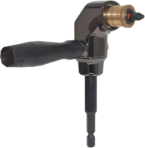 CYTGOUPER Attacco per avvitatore ad angolo retto, cambio angolare 90 gradi in acciaio al cromo vanadio, mini trapano angolare rimovibile per chiave a bussola e cacciavite