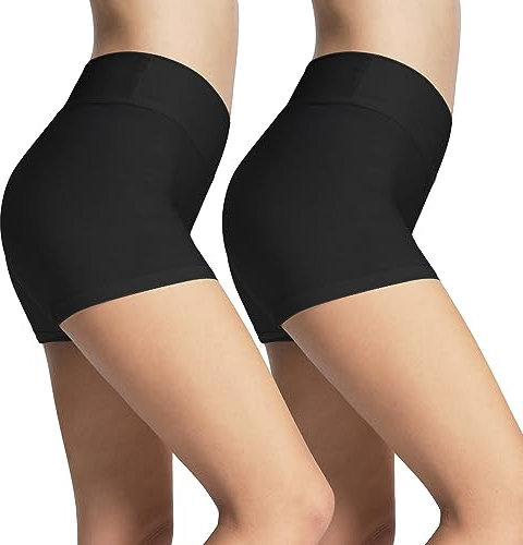 iloveSIA 2X Shorts Sport Damen Schwarz Hotpants Unterwäsche Running Athletic Panties L