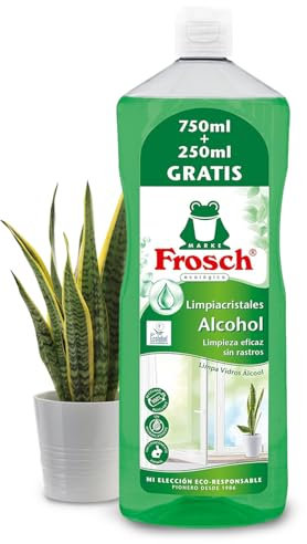 Frosch - Recambio Limpia Cristales Ecológico con Alcohol, Limpieza Eficaz de Cristales y Superficies Lisas - 1 L, Empaque puede variar