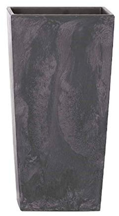 High Pot 26,6 l Prosperplast Urbi quadratischer Effekt von Kunststoff mit Tank in Anthrazit, 50 (hoch) x 26,5 (Breite) x 26,5 (tief) cms