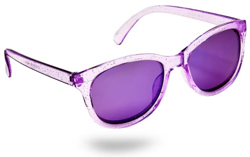 Eyelevel Crystal Sunglasses for Girls - Kids Sunglasses - 100% UVA/UVB Protection & CAT3 Lens - For Girls 5-10 years Pink with purple lens.