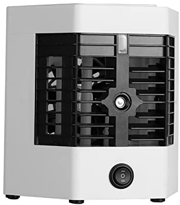 Luqeeg Mini Enfriador Aire Portátil, Mini Aire Acondicionado Recargable, Humidificación, Ventilador Enfriador de Aire por Evaporación, para Interiores, Dormitorios, Escritorio de Oficina