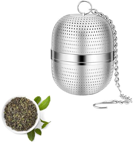 NAYAGOGO Tea Infuser for Loose Tea, Stainless Steel Tea Ball Infuser with Chain, Tea Ball Strainers Mesh Tea Infuser for Loose Leaf Tea, Herbal Tea, Mugs Teapots