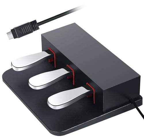 Zreephy 3-Pedal für digitale Keyboards und Klaviere, 3-Fuß-Pedaleinheit, kompatibel mit Yamaha P223, P145 elektrischen Digitalpianos