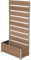dobar® XXL-Pflanzkübel aus WPC mit hohem Rankgitter-Sichtschutz - Großer Pflanzkasten ideal für Balkone und Terrassen - 72 x 33 x 137 cm - Teak
