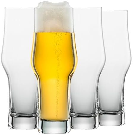 SCHOTT ZWIESEL IPA Glas Beer Basic 0,3 (4er-Set), klassisches Bierglas für IPA Bier, spülmaschinenfeste Tritan-Kristallgläser, Made in Germany (Art.-Nr. 123648)