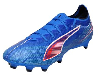 PUMA Scarpe da Calcio Unisex Ultra 6 Match Fg/AG, Ultra Blue PUMA White Glowing Red, 42 EU