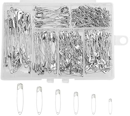 Spille Di Sicurezza In Misure Assortite | 300 Pezzi Spille da Balia Argento Misure Assortite,Accessori Per Cucitura In Metallo Antiruggine Con Scatola Per Creazione Di Gioielli E Spille Charm