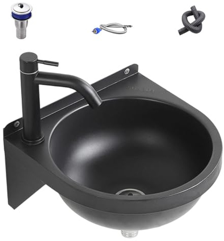 Lavabo Da Bagno A Parete Lavabo Appeso In Acciaio Inox 304 Con Rubinetto, Mini Lavandino Ad Angolo Semicircolare, Piccolo Lavabi Da Spogliatoio Per Bagno, Cucina, Corridoio, WC