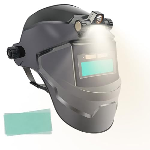 Maschera da saldatura - Maschera da saldatore a energia solare - Casco per saldatura regolabile - Per fabbrica, esterno, fattoria, edilizia, officina, casa
