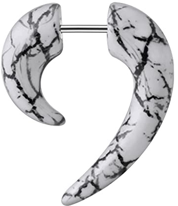 Monster Piercing Tribal Spirale Queue Motif marbré UV Acrylique avec Calibre 16 316L Epaisseur de Faux Acier Chirurgical Oreille Plug Piercing
