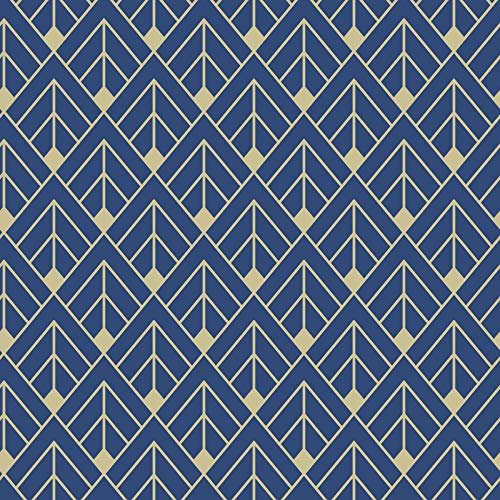 Rasch Portfolio Geometric Diamond Tile Arrows Wallpaper Glitter Sparkle Featured Wall 10m Roll Blue 305517