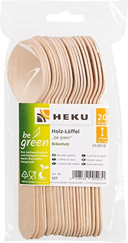 20 Holz-Löffel, Länge 15,7cm, Birke, be green