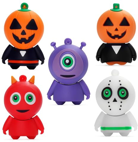 Memoria USB de 16 GB Modelo de Halloween, Paquete de 5 Piezas, BorlterClamp Unidad Flash USB Memory Stick, Familiares y Amigos
