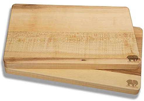 DEKOFANT Schneidebrett Holz Ahorn 2 Stück 30 x 20 x 2 cm I aus Heimischen Holz I praktisches Schneidbrett Servierbrett Holzbrett Küchenbrett Frühstücksbrettchen geölt eckig (2)