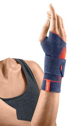 SPORLASTIC – MANUDYN SUPREME Handgelenkbandage RECHTS 3D-Gestrick– Orthopädische Handgelenkstütze mit anatomischer AIR-MATRIX Silikonpelotte zur Unterstützung des Ulnarköpfchens – Orange Größe XS