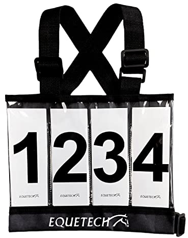 Equetech Mini Eventing Cross Country Number Bib – Children’s Rider Bib 3–12 Years, Black
