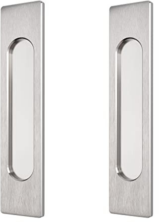 MOROBOR Selbstklebende rechteckige Schiebetürgriffe, 18 cm, 2 Stück, gebürsteter Stahl, Aluminiumlegierung, bündig, stanzfreier Griff für Schiebetüren, Fenster, Schränke