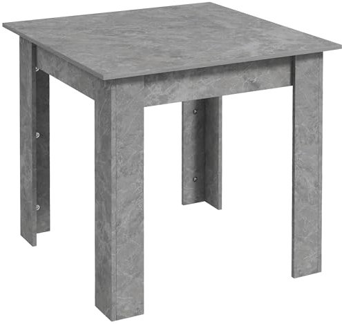 HOMCOM Square Dining Table for 2, Modern Kitchen Table with Faux Concrete Effect, Non-slip Foot Pads for Living Room, Dining Room, Cement Grey
