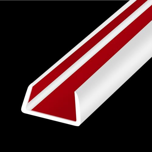 Rubber Edge Trim, Flexible Self-Adhesive U Shaped Peel and Stick Edge Banding, 3/4(19mm) Wide Size U Channel Edge Protector, Baby Proof Edge Guards for Cabinets, Plywood, Furniture, 20Ft, White