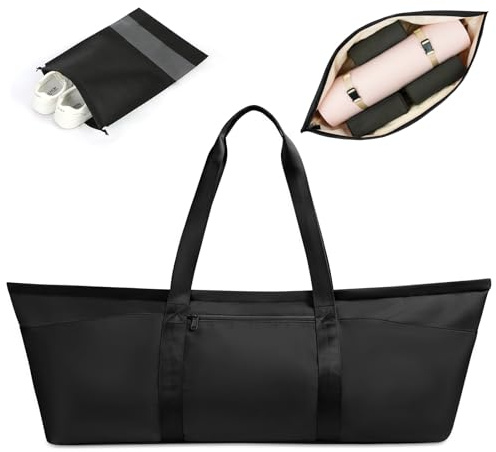 Aucuu Grande Borsa da Yoga Donna, Borsa per Tappetino Yoga, Borsa Yoga Porta Tappetino, con Borsa per Scarpe e Scomparto Bagnato, Sacca Tappetino Yoga, per Pilates, Fitness, Sport, Ginnastica