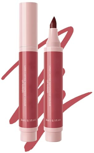 Long-Lasting Waterproof Lip Marker with Fine Tapered Tip - Deep Burgundy Shade for Precise Lip Contour and All-Day Matte Finish, Smudge-Proof Liner Pen for Women, 3ml, Bold Colour, Defined,