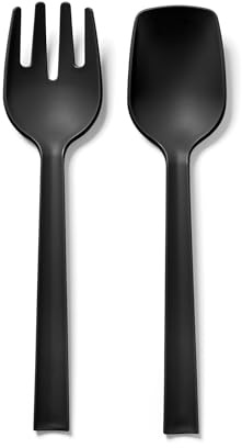 Blim Plus - Posate Paestum Insalata Carbon Black - Set 2 Pezzi Polipropilene Leggere Lavabili - Made in Italy