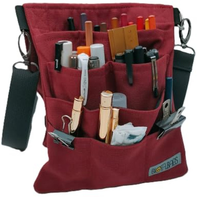 BIOTABAGS Bolso-Riñonera Urban Sketcher, Bolsa de Dibujo para Cuaderno A5 y Pinturas, Organizador de Arte Portátil de Tela, Regalo para Artistas