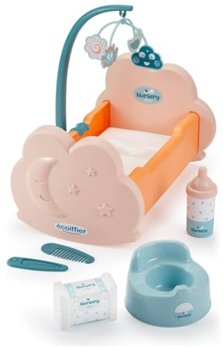Jouets Ecoiffier - 1873 - Lit et Accessoires pour bébé - Jeu d'imitation pour Enfants - Dès 18 Mois - Origine France Garantie