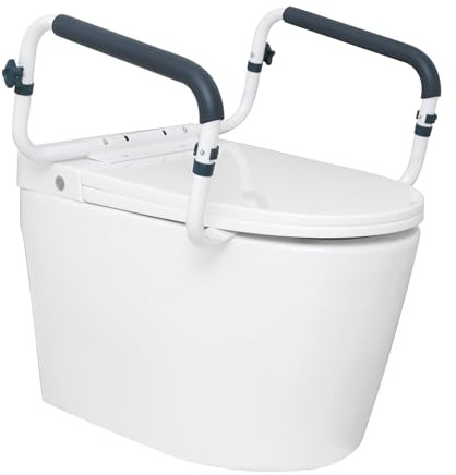 VEVOR Toilet Safety Rail, 300LBS Capacity Toilet Seat Frame, Adjustable Width Fit Most Toilets, Easy Installation, Toilet Handles Grab Bars with Padded Armrests for Handicap, Disabled, Seniors