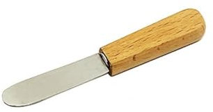 Coltello da burro multifunzione con manico in legno e spatola per pane e burro (senza dentellatura)