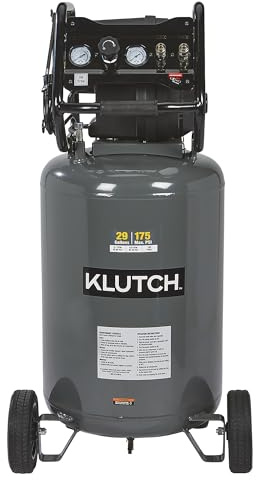 Klutch 29-Gallon Air Compressor, 2.5 HP, 120 Volts, 175 PSI