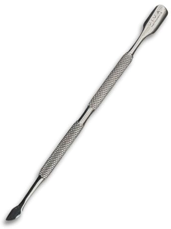 Cuticle Pusher Professional Stainless Steel - Double-Sided Cuticle Tool for Manicure & Pedicure, Rust-Resistant, Durable & Easy to Clean, for Home & Salon Use - Viva Instruments