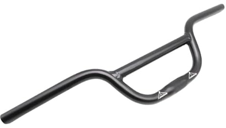 BMX Manubrio per bicicletta in alluminio manubrio per bicicletta freestyle 620 640mm H110 mm nero argento (640mm nero)