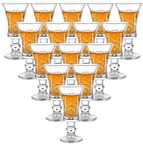 LDHHYH 18 shot glasses with stems, 34 ml grappa glasses, sherry glasses, liqueur glasses, port wine glasses, shot glasses, liqueur glasses with handle, glass shot glasses for holiday gatherings