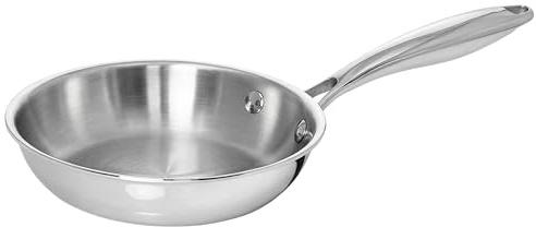 TeCuisine – Poêle Inox 18/10 Triply – 18 cm – Sans Revêtement – Sans PFAS, PFOA, PTFE – Compatible Tous Feux Dont Induction – Manche Riveté Froid – Cuisson Saine et Durable