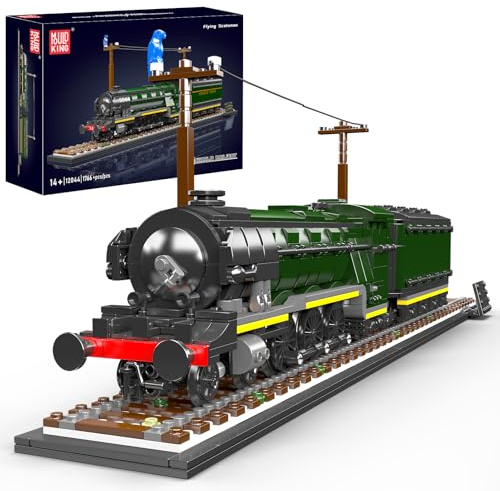 Mould King 12044 British Heritage Steam Locomotive Model Building Set, 1766 PCS Static Train Display Model, Collectible Railway Gift (Static Version)