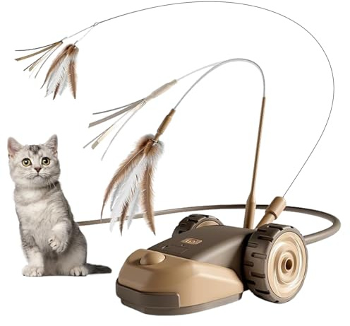 zwxqe Juguete Interactivo para Gatos, Coche Inteligente Activado por Tacto de 2 velocidades, Juguetes electrónicos automáticos para Gatos, enriquecimiento Interior, del aburrim