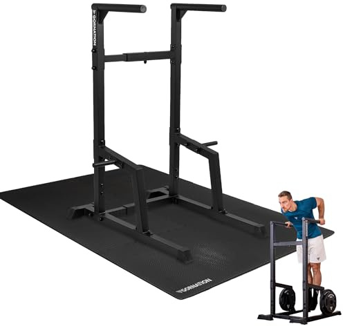 GORNATION Stazione per Dip per Calisthenics e Palestra, Fitness Dip Station, Barre Dip Regolabili per Dips, L-sit, Tricipiti e Addominali, Barre Parallele, (Outdoor, Dip Station)
