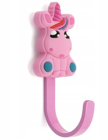 B2C Cute Kids Wall Coat Hooks – Children’s Bedroom & Nursery Clothes Hanger Pegs, Colorful Animal & Alphabet Designs, Sturdy Wall-Mounted Hooks for Jackets, Backpacks & Accessories (Unicorn)