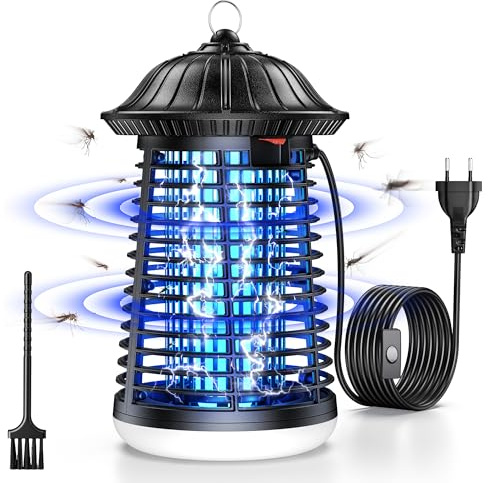 VIWAVE Lampada Antizanzare, 4200V 15W con Luce LED, Impermeabile IPX4