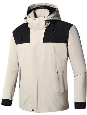 Chaqueta de montar para hombres, ropa de montañismo, Chaqueta Hardshell multifuncional al aire libre, caqui, L