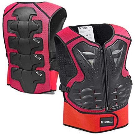 AKAUFENG Giacca di protezione per bambini, camicia di protezione per ciclismo, equitazione, moto, per 5-13 anni Rot Taglia Unica