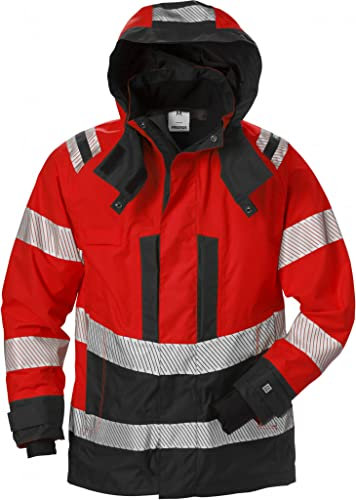 Fristads Hi Vis Airtech® Shell Jacke Damen Klasse 3 4518 Gtt - Größe XL - Warnschutz rot/schwarz