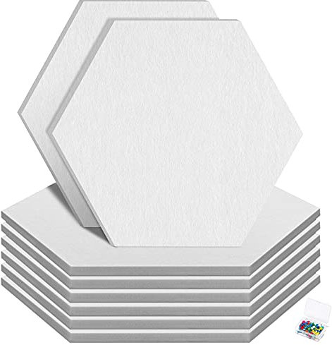 HyFanStr Upgrade Größer Pinnwand Filz Selbstklebend 30x26cm, Sechseckige Korkplatte Pinnwand zum Anbringen an der Wand 30 Pinnnadeln, Dekoratives Notizbrett für Büro, Schlafzimmer, Küche