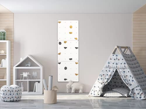 Violove KLETTERWAND VIO CRUX, Kletterwand für Kinder, Indoor-Klettern, Kinderzimmer, 3X Platte (WEIß)