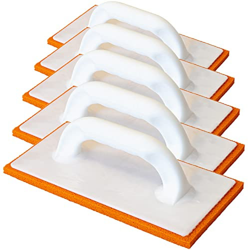 Kronen Hansa 5 X Reibfix Schwammgummi-Reibebrett für Verputzarbeiten (Kunststoff Glättebrett, Putzbrett, feinporig, Made in Germany, Gummischwamm-Auflage 140 x 280 mm, Stärke 10 mm)