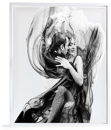 Cornice portafoto vuota per tela su telaio, formato 80 x 120 cm, colore bianco lucido